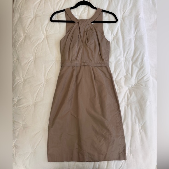 Jcrew Silk Taupe Dress - Picture 1 of 5